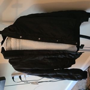 Forever 21 sherpa lined black bomber jacket